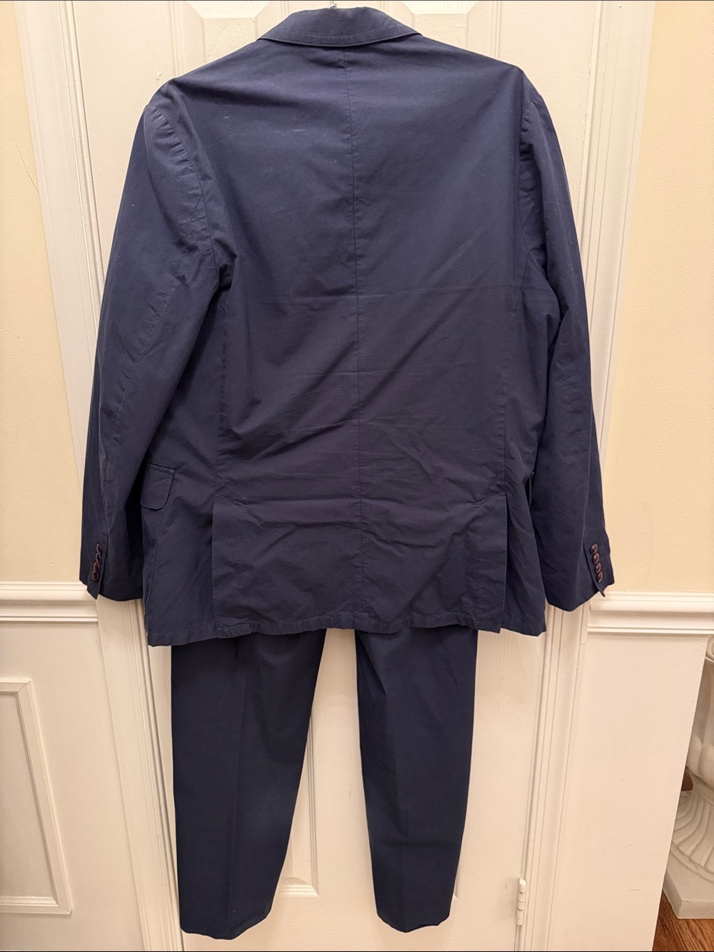 J.Crew Men's Bowery Cotton Suit Blazer and Trousers - Classic Navy - Picture 3 of 7